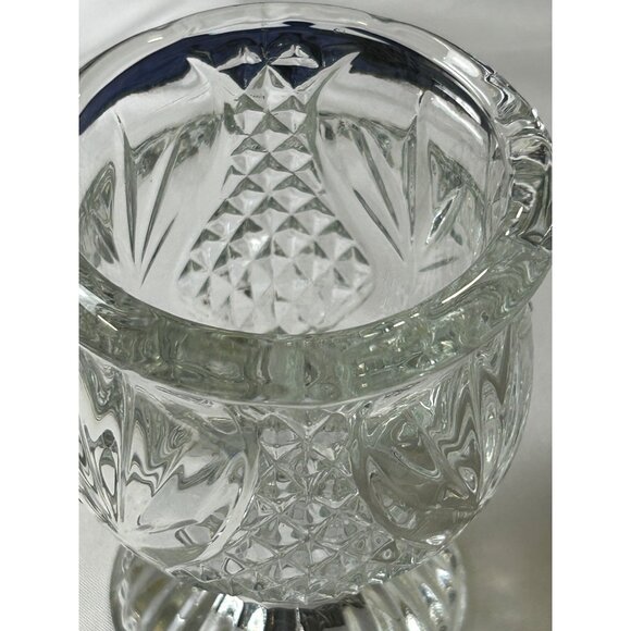 Vintage Crystal Cut Glass Goblet Candle Holder Elegant Timeless Holiday Dining - Picture 5 of 7